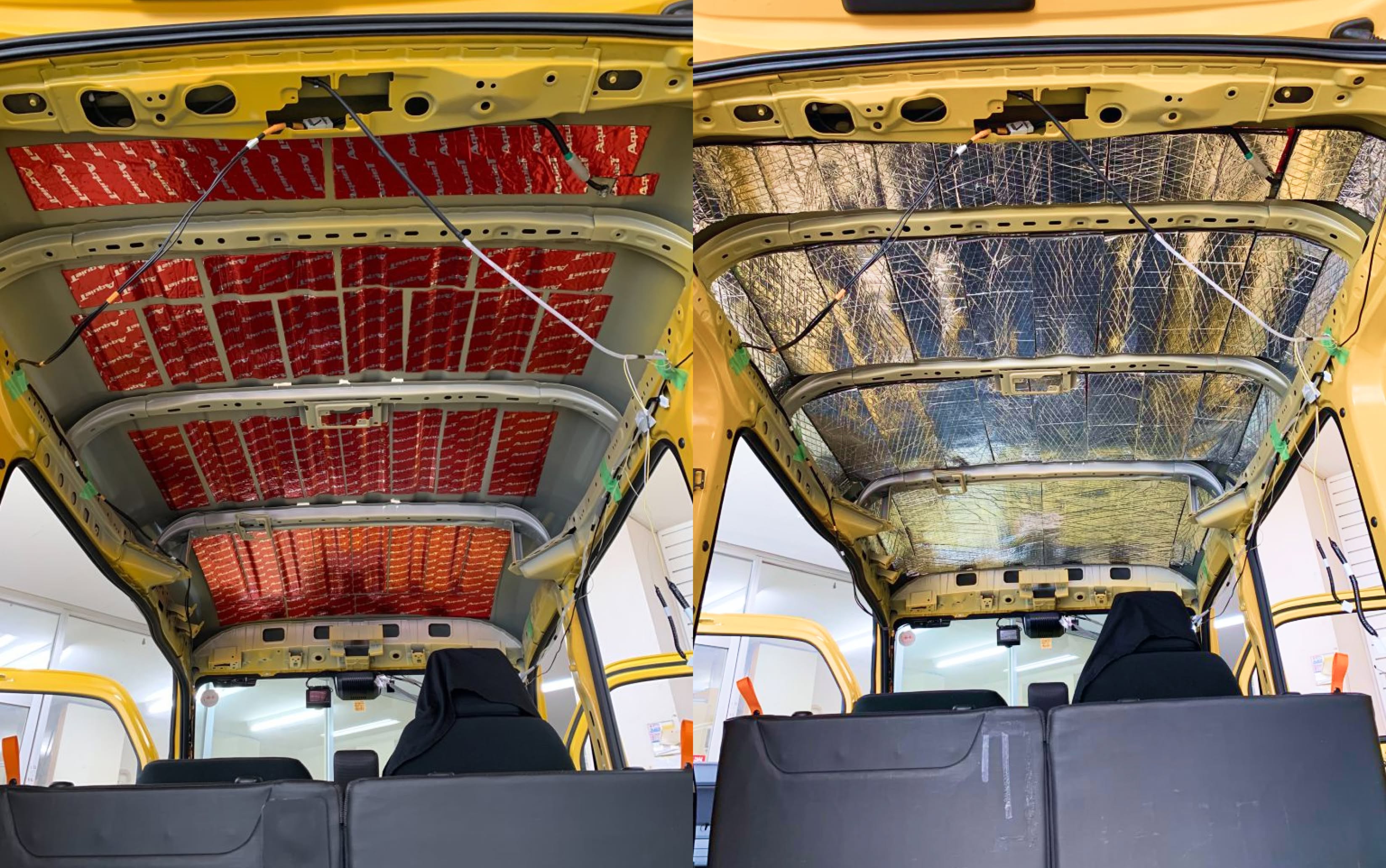 ルーフデッドニング（制振＋遮熱防音2層）